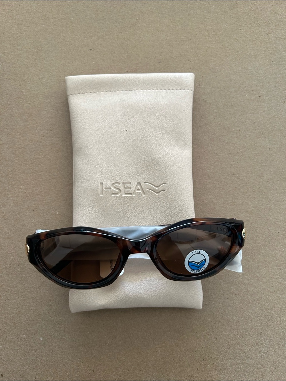 I-SEA Women's Tortoiseshell Cat Eye Sunglasses - Kensington Tort/Brown Lenses